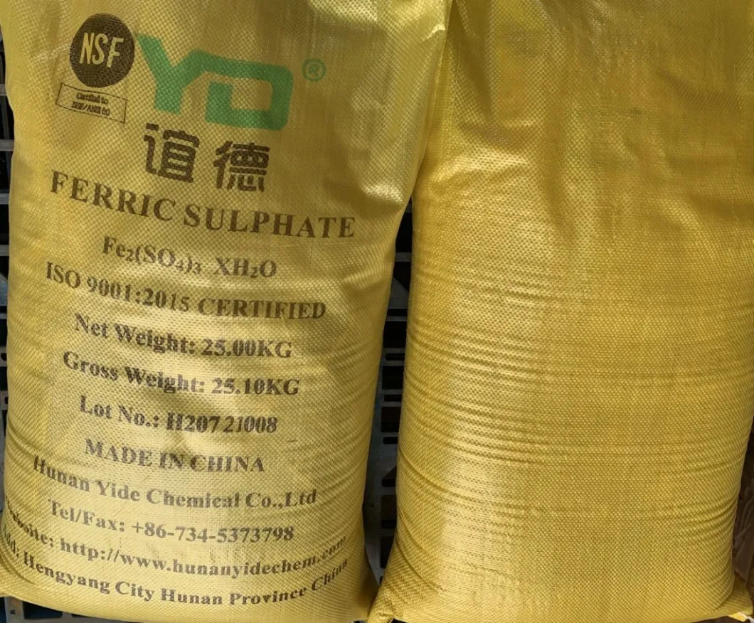 Water Treatment Chemical Sulfato Ferrico Yide Brand Manufacturer with NSF Certification for Fishing Industry